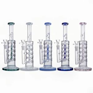 11 Inch Glass bong Ice Pinch Hookahs Fab Egg Inline Percs Straight Tube Water Pipes wax dab rigs With 14mm female joimt bowl WP2161