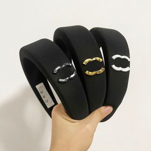 High-End-Stirnbänder im koreanischen Stil, modische Damen-Haarschmuck, Vintage-Stil, schwarzer Charme, verdickte Schwamm-Haarbänder, klassische Designer-Haar-Accessoires