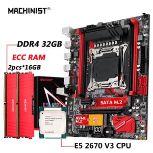 MACHINIST RS9 X99 Motherboard Combo LGA 2011-3 Set Xeon E5 2670 V3 Kit CPU Processor DDR4 32GB RAM Memory NVME M.2 four channels 240307