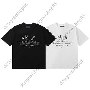 Högkvalitativ tik tok influencer Samma designer märke Pure Cotton Brand Printing Round Neck Mens and Womens Casual White Black Short Sleeve T-shirt