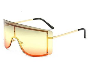 Okulary przeciwsłoneczne Aviator Teenyoun moda One Piece Over -Overized Women Sunglasses Gradient okulary przeciwsłoneczne Kolorowe żeńskie gogle duże ramy 4528056