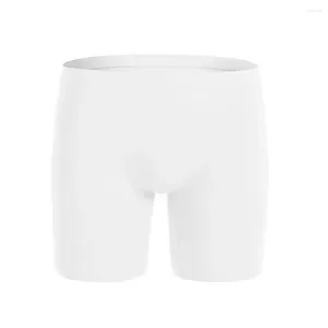 Cuecas sexy homens gelo seda boxer troncos sem costura suave masculino respirável roupa interior verão calcinha fina shorts bottoms