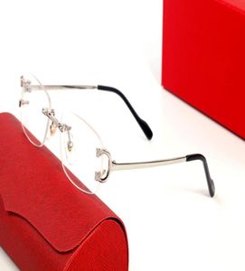 occhiali da vista occhiali argento occhiali da sole firmati donna moda rettangolo Business Men Brand Design Summer Shades Lenti colorate Lega Rimless Frameless9228878