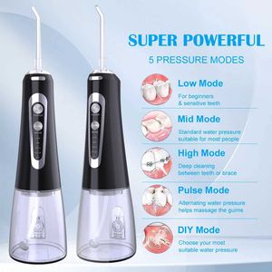 Oral Irrigators Oral Irrigator Dental Water Jet Oral Cleaner Water Pick Teeth 360 Cleaning Kit med förvaringspåse 300 ml Oral vattentank J240318