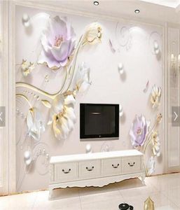 3D präglad tulpanblomma po tapet väggmålning för vardagsrum soffa tv bakgrund väggkonst dekor papper peint vägg papper mural5450583822038