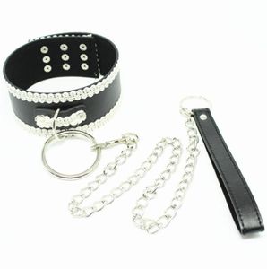 Dog Cosplay BDSM Collar with Chain Leash Neck Bondage Gear Restraints Trainer Adult Sex Toys black GN26240201445881348675110