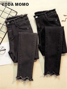 Dżinsy dżinsowe dżinsy żeńskie dżinsowe spodnie czarny kolor damski dżinsy kobiety donna stretch dna feminino chude spodnie dla kobiet spiżących 24318