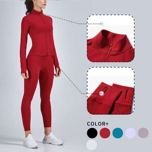 Lu Cappotto Align Felpa con cappuccio Lemon Finger Ritaglio WISRUNING Giacca Yoga Top Cerniera con maniche Camicia sportiva Fiess Donna Abbigliamento da palestra Allenamento Sportswea