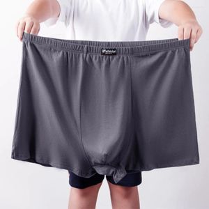 Underbyxor 1 st män med hög midja Boxer Underkläder Bomullsbredda ben Shorts Briefs Plus Size Lose Solid Color Man Panties