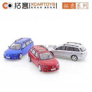 Diecast Model Cars Xcartoys 1/64 Mazda Atenza Wagon Gen.1 Blue Alloy Diecast Model Car Friends Prezenty Zbieraj ozdoby dla dzieci zabawki Boysl2403