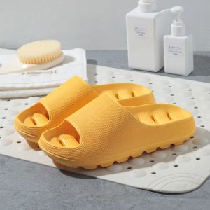 Slippers Summer Nonslip Bathroom Slippers Thick Sole Slippers Hollow Out Indoor Shoes EVA Soft Sole Sandal Beach Shoes Female Footwear