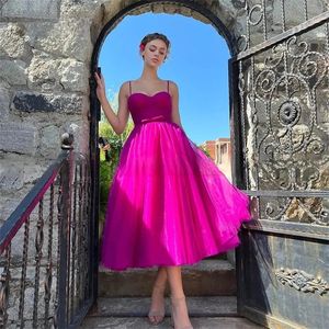 FDHAOLU Short Prom Dresses Ruffle Spaghetti Straps Tea Length Tulle Homecoming Party Gowns Wedding Guest Wear RU191 240305