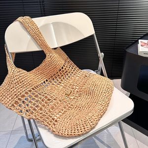 Womens Designer Raffia Crochet Straw Basket Shopping Shoulder Bags Top Handle Tote Daily Outfit For Holiday Large Capacity Outdoor Sacoche Handbag 43cm