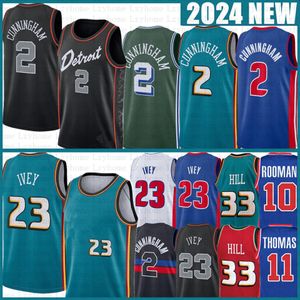 Cade Cunningham Jaden Ivey Basketball Jersey Ausar Thompson Detroits Retro Dennis Rodman Piston Isiah Thomas Grant Hill Mens City Black Shirts 2 23 11 10 10