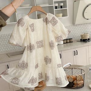 Mädchenkleider Mädchenkleid Baby Frühling Maillard High End Bohemian Ethnischer Druck Baumwolle Leinen Lässige Mode Outwear