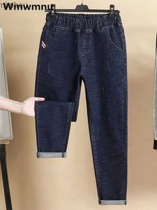 Dżinsy damskie duże rozmiar 6xl workowate dżinsy kobiety Vintage High Wasit Harem Denim Spodnie swobodne kostki Vaqueros Streetwear Kot Pantolon newc24318