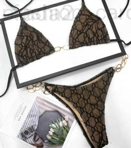 Set bikini da donna in pizzo ricamato con alfabeto G di fascia alta, designer di costumi da bagno da donna - Costumi da bagno estivi, top per costumi da bagno alla moda CPOB