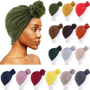 African Women Head Scarf Beanie Bonnet Voile Long Shawl Wrap Turban Musli Hijab Twist Knot Headwear Chemo Cap Hat Headscarf Arab