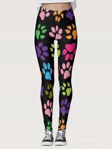 Women's Pants Slim Print High Waist Capris Show Thin Yoga Leggings