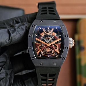 047 Nova armadura samurai Motre be luxe movimento mecânico manual caixa de cerâmica relógio de luxo relógios masculinos relógios de pulso Relojes