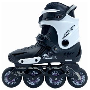 Schuhe jk fqh Slalom Inline Rollschuhe 83A Räder Kinder Erwachsene Rollschuhe Skatingschuhe Schieber Freestyle Patinen Schwarz Weiß