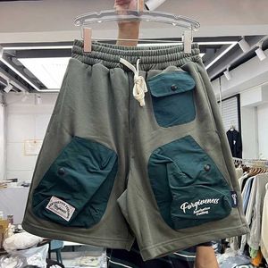 Männer Shorts 2023SS Vintage Kordelzug Elastische Taille Multi-Pocket Shorts Männer Frauen Top Qualität Sommer Stil Reithosen für männer J240316