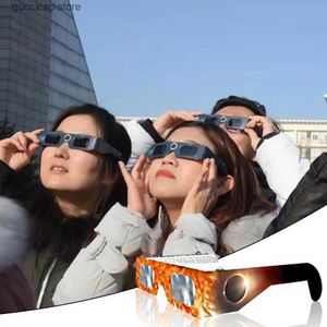 Sunglasses 6/12 Pcs solar eclipse glasses safety shooting anti UV color sun picture printing paper neutral direct sunlight observation glasses Y240318