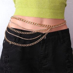 Cinture Retro semplice ciondolo in metallo diamante multistrato catena di vita cintura cintura donna gioielli moda collana per il corpo