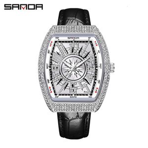 Novo cinto fluorescente criativo de diamante incrustado de quartzo fashion tendência cheio de estrelas da Sanda, relógios masculinos mais vendidos