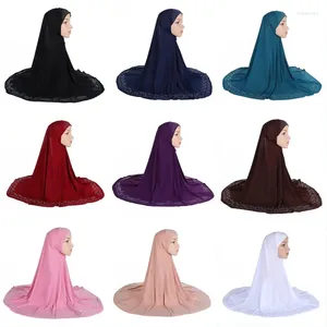 Шарфы Арабский буровой тюрбан женский мусульманский длинный платок носить сразу мгновенный хиджаб сплошной цвет уютный исламский химар мягкий шарф