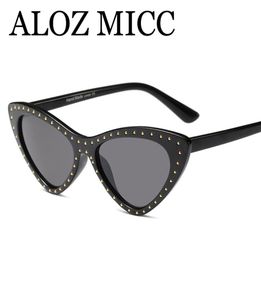 ALOZ MICC Luxury Rivet Cat Eye Solglasögon Kvinnor 2018 Märkesdesign Vintage Small Triangle Sun Glasögon för kvinnors nyanser UV400 A5072202138