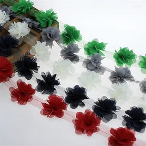 Hair Accessories 300pcs/lot 6.5cm 9 Petals Chiffon Flower Lace For Diy Kids Clothes Toy Sewing Decorations Baby Girls Headband Flowers