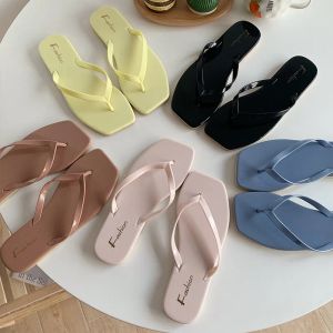 Boots Flip Flops Summer Women's Flat Bottomed Slipper Solid Color Leisure Clip Foot Cool Trawl Beach Shoes Women Fashion Slippers