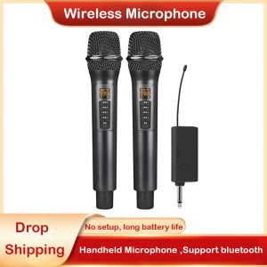 Hoparlörler Profesyonel UHF Kablosuz Mikrofon Handheld Bluetooth Karaoke Mikrofon Kayıt Stüdyosu Ev Partisi Şarkı Söylemek Araba Hoparlör