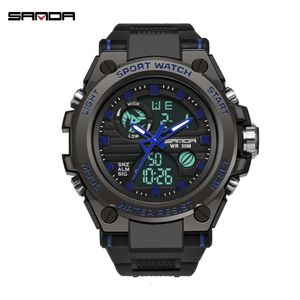 Sanda Sports Male Junior High School Outdoor Waterproof Special Forces Cool Tactics Youth Nightlight Electronic Watch