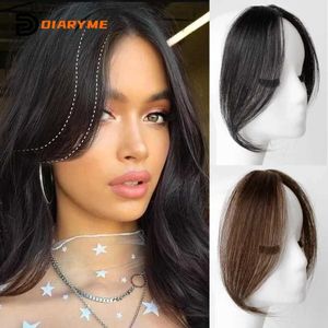 Synthetic Wigs Synthesis Wig Middle-part Bangs Hair Clip In Forehead Natural Seamless French Oblique Bangs Eight-character Bangs Ext 240328 240327