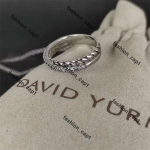 David Yurma Rings Designer Jewelry New Dy Twisted Wedding Band för Women Holiday Gift Diamonds Sterling Silver Dy Ring Men 14K Gold Plating Christmas Jewelry 217