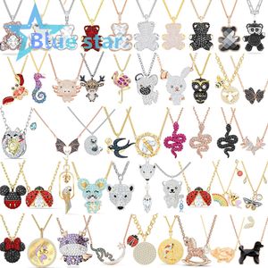 2022 New Year Little Girl Gift Trend Austrian Crystal Jewelry Cute Pendant Charm Necklace