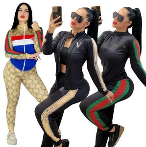 Spring Autumn New Women's Tracksuits Casual fashion Luxury brand Suit 2 Piece Set designer Tracksuit 0052