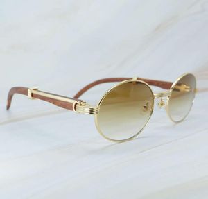 Retro Holz Sonnenbrille Herren Accessoires Luxus Buffs Brillen Mode Sonnenschutz für Frauen Ovale Brillen Trendprodukt5703522