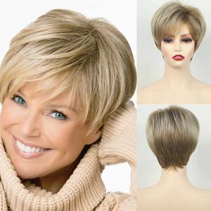 Synthetic Wigs European and American Womens Hair Short Wigs Puffy Chemical Fiber Fashion Head Cover with Bangs 240328 240327