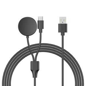 2-in-1 kabelloses USB-Ladekabel, Ladestation für Samsung Galaxy Smart Watch 6, 5 Pro, 4, 3 Active 2 Active 1, USB-Typ-C-Ladekabel, PD-Schnelllade-Dock-Ständer