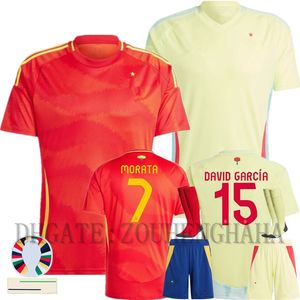 Spanien Soccer Jersey 2024 Euro Cup Camisetas Kids Kit Spanish National Team Home Away Player Version Espana Football Shirt Morata Ferran Asensio Ansu Fati Rodri