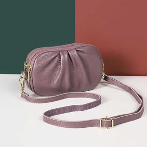 Torby na ramię w chmurze Cowhide Kobiety Mała górna warstwa pojedyncza crossbody Internet popularny mini 240318