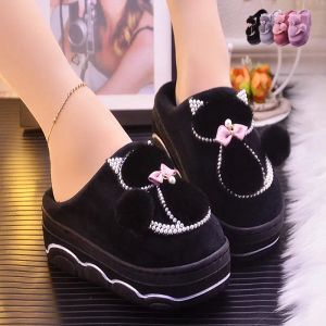 Stiefel Damenschuhe sexy Strass Plattform Home Slipper Damen Winter Indoor Schuhe Frau Haus Slipper Pantoufes Femme