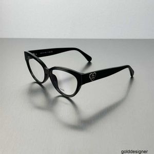 Designer High version small fragrant black frame cat eye love flat light glasses frame can be matched with myopia bare face glasses to show face small frame 6MRL