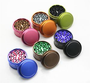 Whole Pirce High Quality Mix Color 63mm 4 Layers Smoking Accessories Grinders Metal Aluminum Big Space Case Tobacco Herb Grind7648251