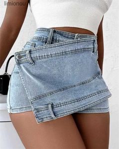 Shorts femininos S-5XL mulheres verão jeans shorts saias cintura alta magro denim culottesc243128