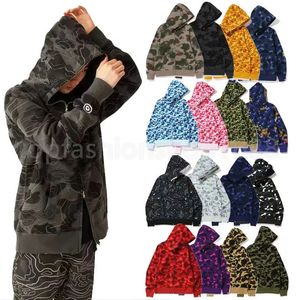 Felpa con cappuccio da uomo di design con zip intera Felpe con cappuccio da squalo Donna Giacca mimetica Felpa con cappuccio Felpa con cappuccio Uomo Maglia da donna Manica lunga Bapes Felpa con cappuccio Tech Fleece