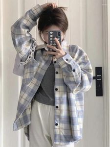 Women's Blouses Plaid Shirt Early Autumn Chic French Style Long Sleeve Top Design Sense Niche Idle Coat Spring And